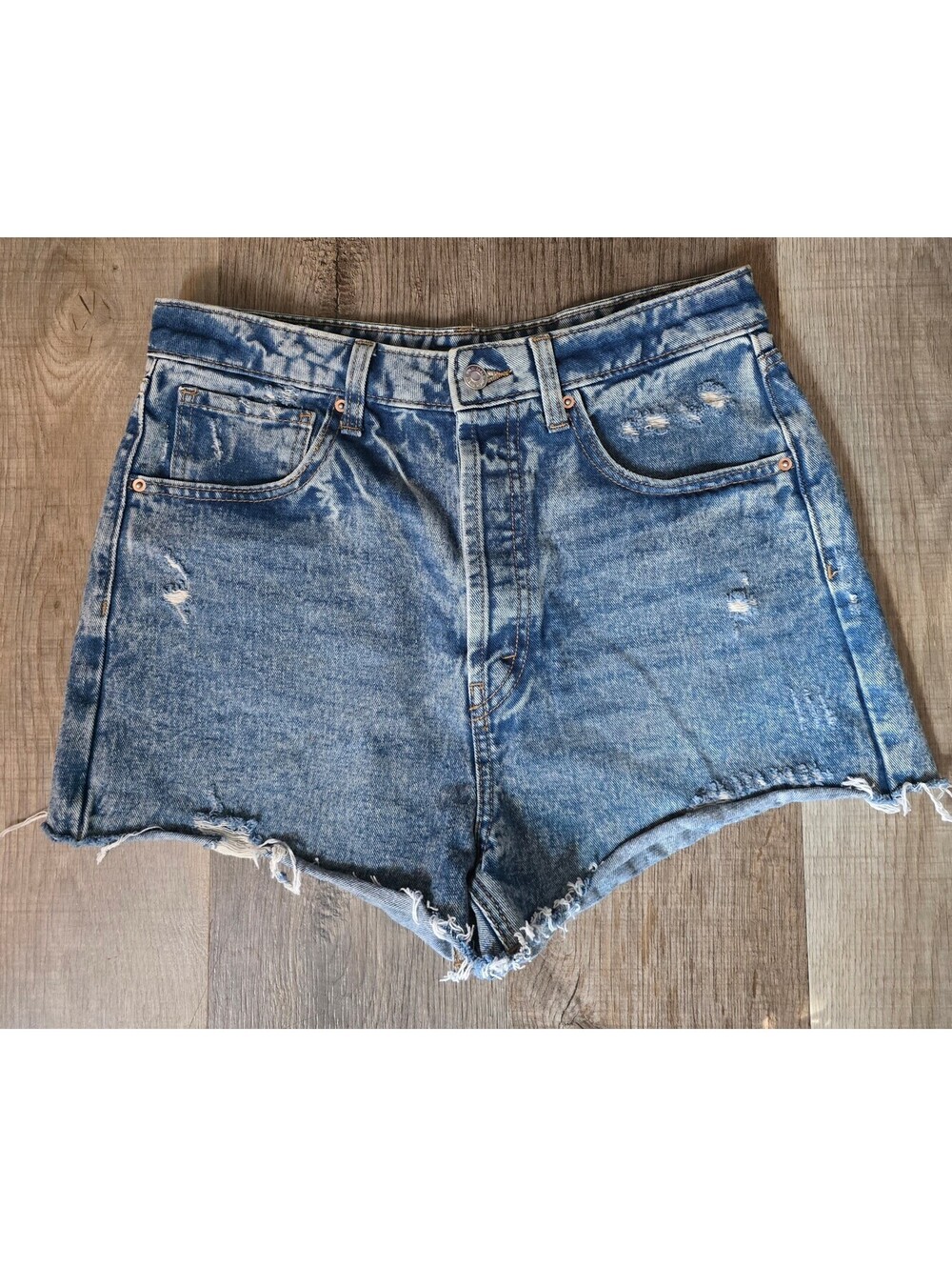 Wild Fable High-Rise Acid Wash Cutoff Denim Shorts